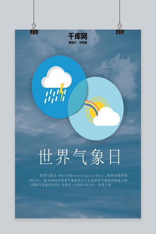 蓝色世界气象日海报