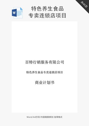 百特商业计划书word文档