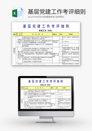 党建工作细则Excel模板