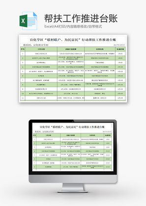 联村联户为民富民台账Excel模板