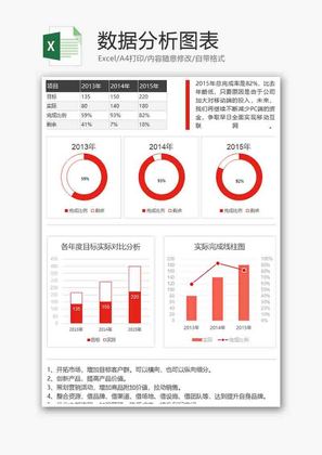 企业数据分析柱形图Excel模板