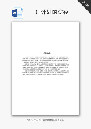 CI计划的途径Word文档