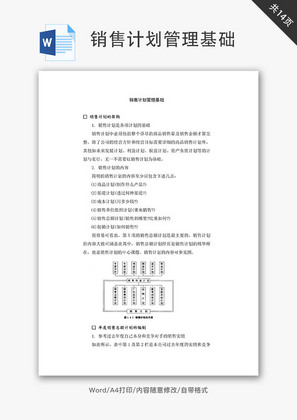 销售计划管理基础Word文档