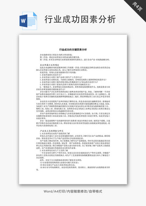 行业成功的关键因素分析Word文档