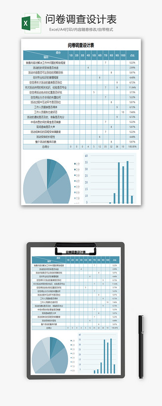 问卷调查设计表excel表格模板