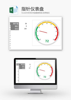 企业办公指针仪表盘Excel模板