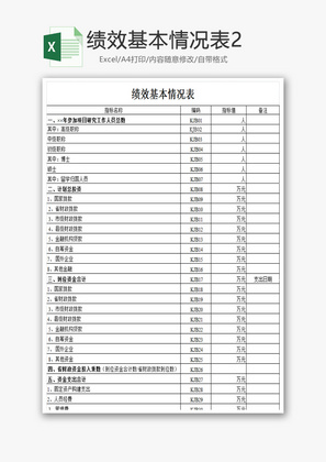 绩效基本情况表2EXCEL模板