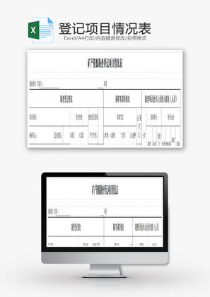 登记项目情况表EXCEL模板