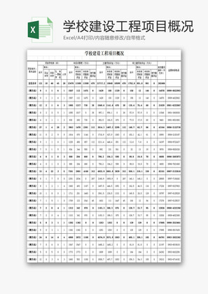 学校管理建设工程项目概况Excel模板