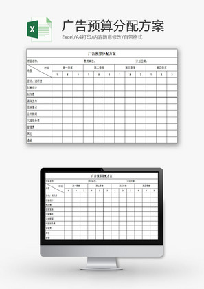 财务管理广告预算分配方案Excel模板