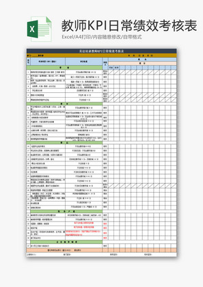 学校管理英语教师KPI考核Excel模板