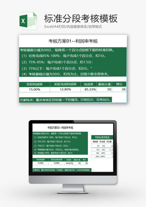 行政管理标准分段考核模板Excel模板