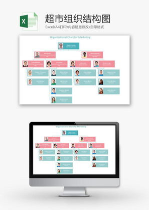 日常办公超市组织结构图Excel模板