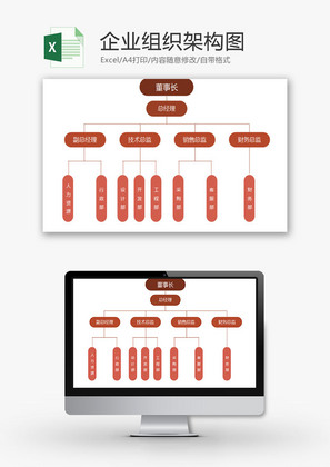 日常办公企业组织架构图Excel模板