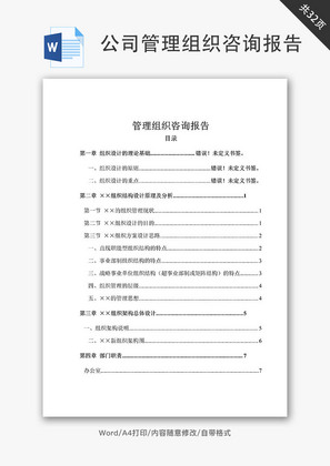 公司管理组织咨询报告Word文档