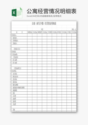 经营情况明细表EXCEL模板