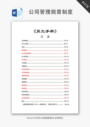 科技有限公司管理规章制度Word文档