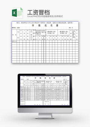 日常办公工资晋档Excel模板