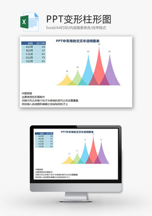 PPT变形柱形图EXCEL模板