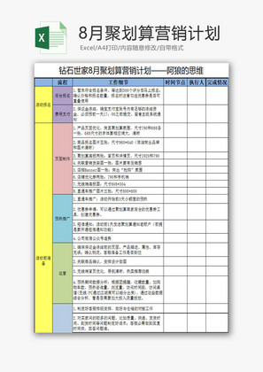 日常办公聚划算营销计划Excel模板