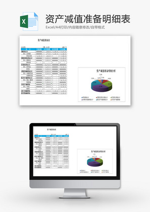 资产减值准备明细表EXCEL模板