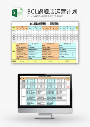 日常办公旗舰店运营计划Excel模板