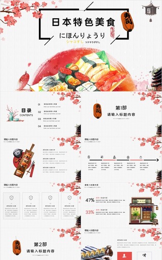 日式美食产品介绍PPT模板