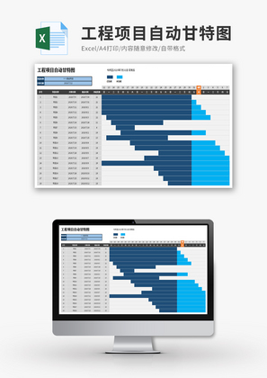 项目自动甘特图Excel模板