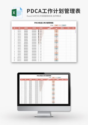 PDCA年度工作计划管理表Excel模板