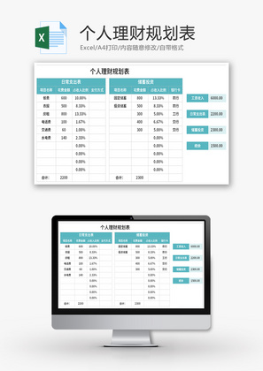 个人理财规划表Excel模板