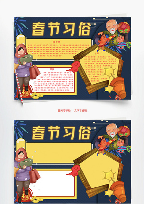 春节习俗Word手抄报