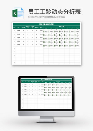 员工工龄动态分析表Excel模板