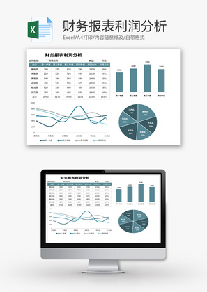 财务报表利润分析表Excel模板