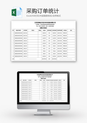 采购订单统计Excel模板