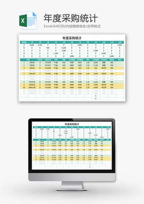年度采购统计Excel模板