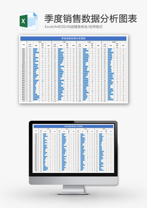 季度销售数据分析图表Excel模板