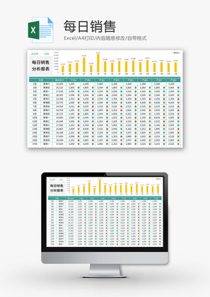 每日销售表Excel模板