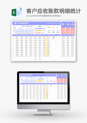 客户应收账款明细统计Excel模板