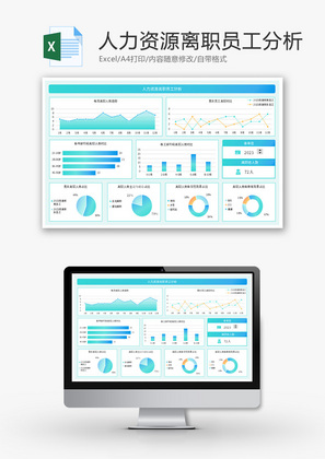 人力资源离职员工分析Excel模板