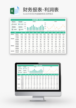 财务利润表Excel模板