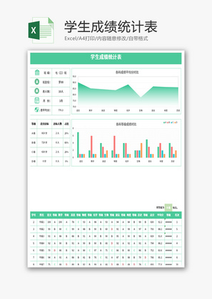 学生成绩统计表Excel模板