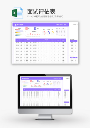 面试评估表Excel模板