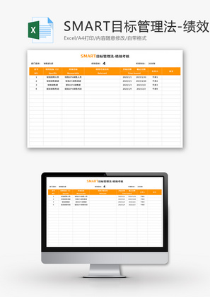 SMART目标管理绩效考核Excel模板