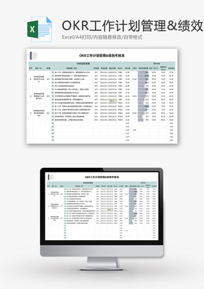 工作计划绩效考核表Excel模板