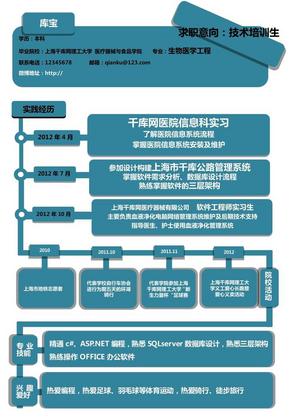 墨蓝色线条时间线创意简历