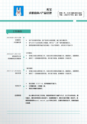 格子创意风销售经理岗位word简历