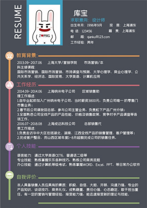 深灰色创意风设计师岗位word简历