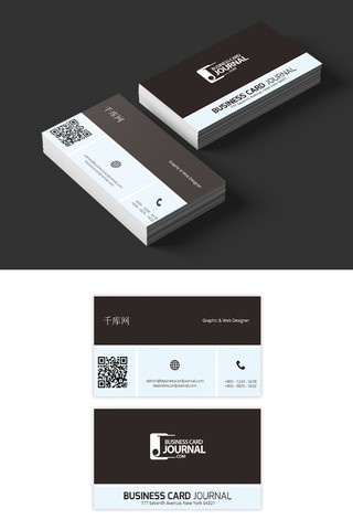 黑色风格名片海报模板_千库原创黑色名片设计