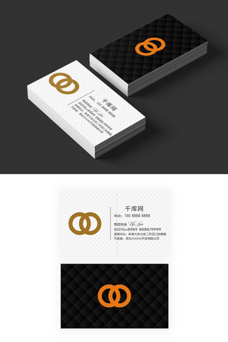 中国风名片海报模板_千库原创黑白简约名片设计