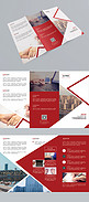 红色简约企业三折页设计模板画册封面